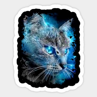 Blue Cat Sticker